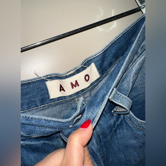 AMO Cora Crescent Full Length Straight Leg High Rise Jeans Size 28 - Picture 6 of 8